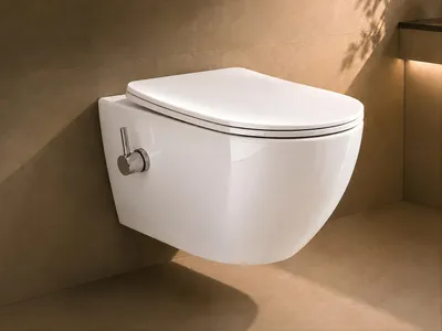Produktbild von Aqua Bagno Cloud 2.0 Dusch-WC Hänge-WC spülrandlos mit Bidet-Funktion, Wirbelspülung, Warm-/Kaltwasser & Softclose
