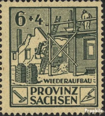 Produktbild von Briefmarken Sowjetische Zone (All.Bes.) 1945 Mi 87VIII, unten verdicktes A von SACHSEN (Feld 12) postfrisch Wiederaufbau