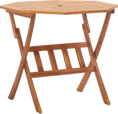 Image de Table de jardin pliante 90x75 cm en bois massif d'acacia