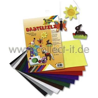 Zdjęcie produktu dla Filc rzemieślniczy Folia 150 g/m², 20 x 30 cm, 10 arkuszy