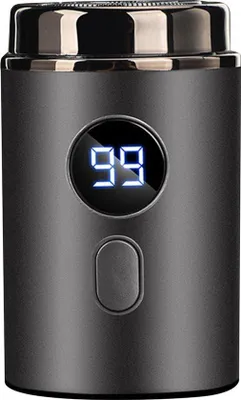 Produktbild von Elektrisches Rasiergerät, tragbar, wasserfest, reisfertig, für Männer, USB-C Ladeport, grau.