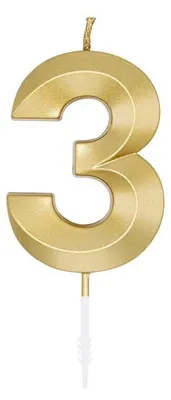 Produktbild von Zahlenkerze Kuchenkerze 6cm gold 3