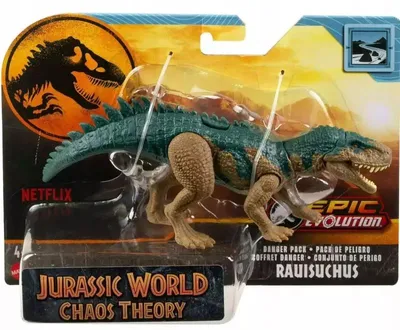A Jurassic World dinosaur toy in its packaging.