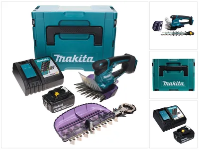 Produktbild von Makita DUM 604 RT1XJ Akku Grasschere 18 V mit Gras- und Strauchscherblatt + 1x Akku 5,0 Ah + Ladegerät + Makpac