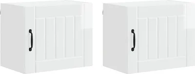 Image de Meuble mural LUCCA 2 pcs Blanc brillant 50 x 31 x 40 cm