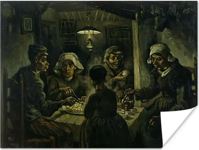 Produktbild von MuchoWow® Poster Die Kartoffelesser - Vincent van Gogh 160x120 cm - Foto Plakat