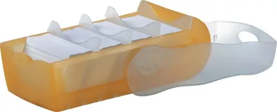 Produktbild von Lernkartei Croco A7 quer mit 5 Stützen und 100 Karten orange/transluzent klar Packung mit 3 Stück