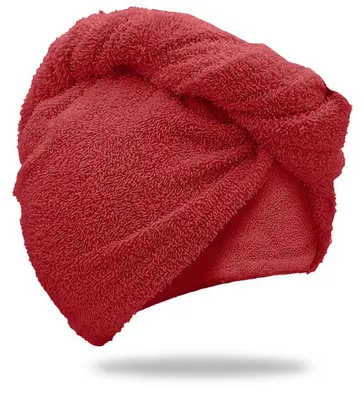 Zdjęcie produktu dla Szybkoschnący turban frotte w kolorze czerwonym, 100% bawełny
