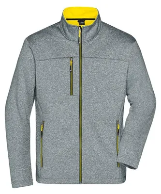 Produktbild von James and Nicholson - Softshelljacke für Herren LT2539 (M) (Gelb/Dunkel meliert)