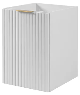 Immagine prodotto di Mobile da bagno con cesto portabiancheria, bianco, 40 x 57 x 46 cm, maniglie dorate