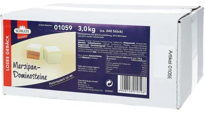 Produktbild von Schulte Marzipan-Dominotsteine Weiße Schokolade 3kg