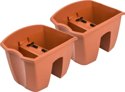 Produktbild von 2x Květinový truhlík 24 cm Závěsný květináč Balkonový květináč Želírovaný květináč DCRO Terakota