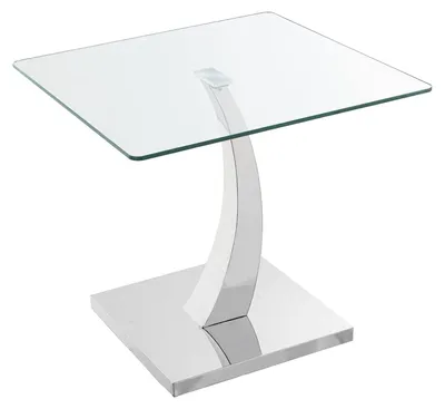 Beistelltisch, quadratisch, Metall/Glas, 60x60x55 cm, chrom