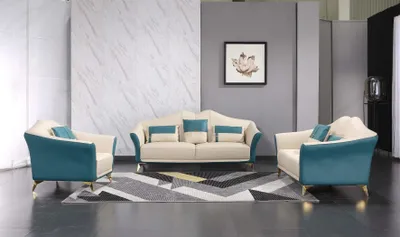 Produktbild von Ledersofa Sofagarnitur Komplette Garnitur Wohnzimmer Möbel Set Polster Couchen
