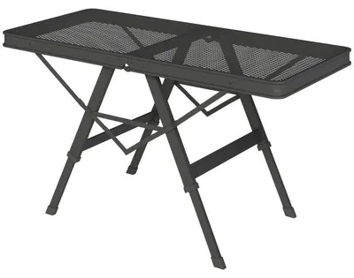 Produktbild von Campingtisch – Klapptisch – Beistelltisch – Schwarz – Verstellbare Höhe mit Metallgitterablage