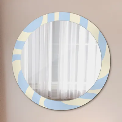 Obrázok produktu pre Ø80cm zrkadlo - sklenený rám s potlačou - nástenné zrkadlo do spálne - abstraktný tvar