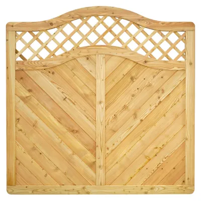 Produktbild von Ligna Gard Sichtschutzzaun Valencia gebogen mit Rankgitter 180x180 cm Holzzaun Lärche stabiler Rahmen 44x88 mm sehr stabil