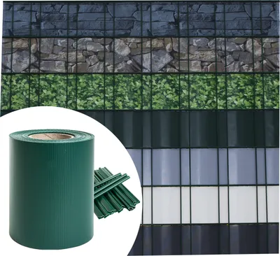 Produktbild von Fepro® PVC Sichtschutzstreifen Zaunfolie Sichtschutz Doppelstabmatten 35m, Grün