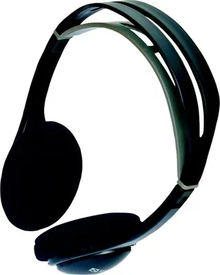 A pair of black headphones on a white background.