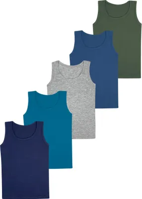 Produktbild von 5 Jungen Unterhemden Baumwolle 92-170 - Basics