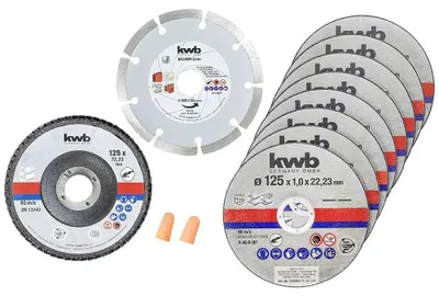 Immagine prodotto di kwb 712042 Set di dischi da taglio 10 pezzi 125 mm 22,24 mm 10 pezzi (712042)
