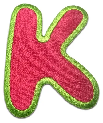 Produktbild von Buchstabe K - 6.4x4.9cm: Alphabet Buchstaben Einzeln Auswählbar - Aufnäher, Bügelbild, Aufbügler, Applikationen, Patches, Flicken, Zum Aufbügeln
