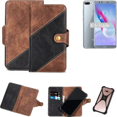 Produktbild von K-S-Trade Handy Hülle Schutz Hülle Schutzhülle Bookstyle Case kompatibel mit Huawei Honor 9 Lite Handy Cover Hülle Schutztasche 1x
