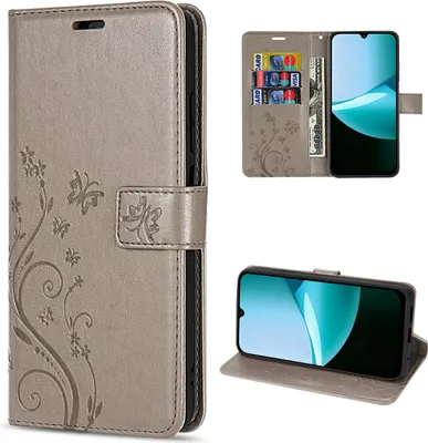 Produktbild von Hülle Xiaomi Redmi 15C Handy Tasche Handyhülle Wallet Case Flip Cover Grau