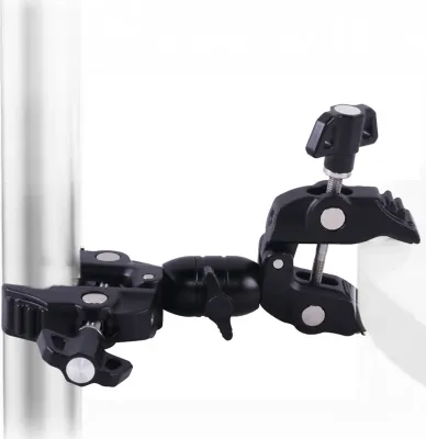 Produktbild von Dual Ball Camera Mount Clamp Aluminum Alloy 360 Degree Rotation Bike Motorcycle Stick Pole Double Ball Head Adapter for Insta360 Go 3 Action Camera