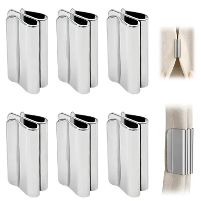 Magnetische Vorhangclips, 6 Paar, starke Magnete, ohne Bohren