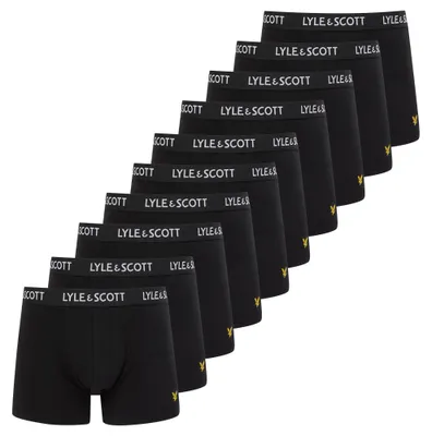Produktbild von LYLE&SCOTT Herren Boxershorts, 10er Pack - Miller Core Trunks, Baumwoll-Stretch Schwarz 2XL