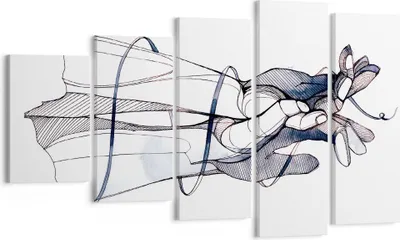 Produktbild von Bild auf Leinwand - Leinwandbild - 5 Teile - Hände Surrealismus Grafik - 100x60cm - Wand Bild - Wanddeko - Wandbilder - Leinwanddruck - Bilder - Wanddekoration - Leinwand bilder - EG100x60-4447