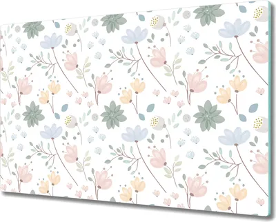 Produktbild von Glas-Herdabdeckplatte Glaskeramikkochfeld-Abdeckung Spritzschutz - 80x52 cm - Frühlingsfeldblumen