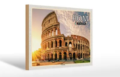 Produktbild von Holzschild Reise Rom Italien Kolosseum Architektur 30x20cm