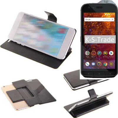 Produktbild von K-S-Trade Schutzhülle kompatibel mit Caterpillar Cat S61 Schutzhülle Flip Cover Klapphülle Wallet Case Slim Handyhülle bookstyle schwarz