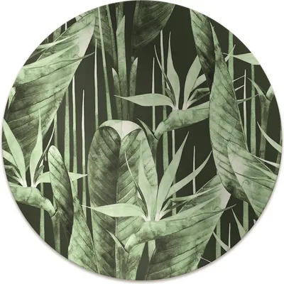 Produktbild von Rundmatte - Stuhlunterlage Bürostuhlunterlage - Rund Ø 100 cm - Bodenmatte - Fußmatte - Dunkle Blätter