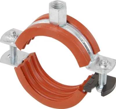 Produktbild von 10 Stück - Schraubrohrschelle 59 mm - 63 mm M8/M10 Hochtemperatur Einlage : 59-63 mm x M8/M10 Größe: 59-63 mm x M8/M10