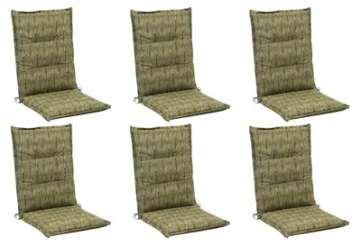 Produktbild von Gartenstuhlauflagen - Grün - Mittellehner - mit Stehsaum - 6er Set