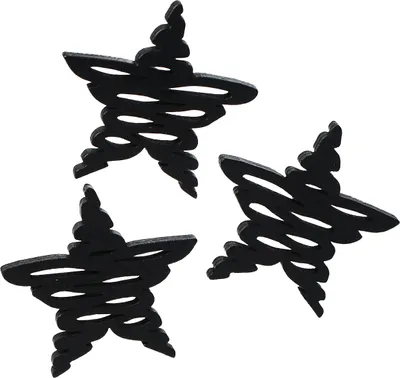 Produktbild von Streudeko Weihnachten Schwarze Sterne Holz Ø4cm 72 Stück Dekoration