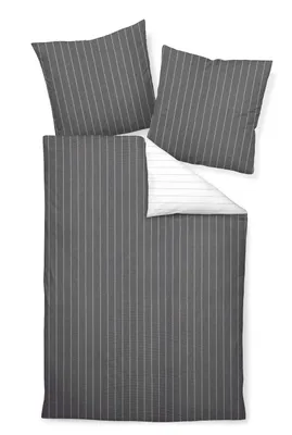 Produktbild von Janine Design Mako-Soft-Seersucker Bettwäsche-Garnitur TANGO 20020 Farbe taupe Größe 135x200 + 80x80 cm