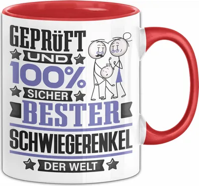 Produktbild von Schwiegerenkel Geschenk Lustiger Spruch für Schwiegerenkel Geschenkidee Bester Schwiegerenkel Der Welt (Rot)