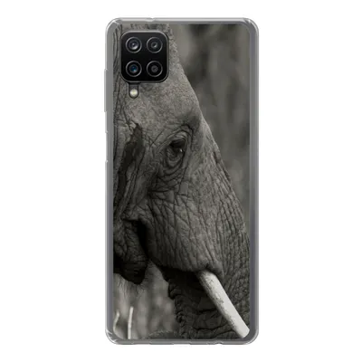 Produktbild von MuchoWow® Handyhülle Schutzhülle Hülle für Samsung Galaxy A12 Elefant - Tiere - Schwarz - Weiß Silikon Softcase Handy Hülle - Bild
