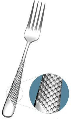 Image de Inovra - Set de 6 couverts "Dinervorken" - Finition martelée - Acier inoxydable 18/10 - Lavable au lave-vaisselle - Fourchettes - 20,7 cm - Ensemble de couverts