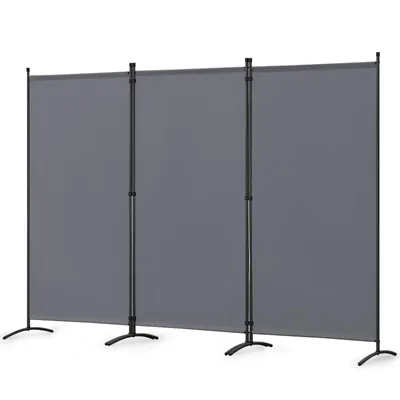 Obrázek produktu pro Angel Living 3dílný paraván, zástěna, balkonová zástěna, paraván, pokojová zástěna, dělicí stěna, šedá, 243 x 180 cm