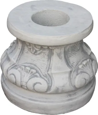 Produktbild von Schöner runder Sockel aus Steinguss perfekt für den Garten die Terrasse oder den Vorgarten ist Frostfest Witterungsbeständig und Neu 37cm H, PO-314