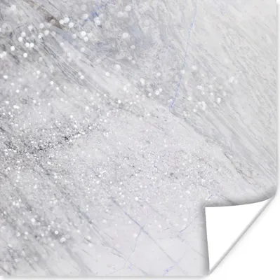 Produktbild von MuchoWow® Poster Marmor - Glitter - Silber 50x50 cm - Wohnzimmerdekoration
