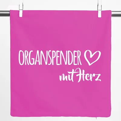 Produktbild von Huuraa Kissenbezug Organspender mit Herz 40x40cm Fuchsia Baumwolle Dekokissenbezug Geschenkidee
