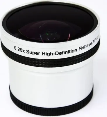 Produktbild von 0.25x Fisheye Objektiv kompatibel mit Panasonic Lumix DMC-FZ30, DMC-FZ50, DMC-FZ1, FZ2, FZ3, FZ4, FZ5, Leica V-LUX1 in silber 55mm