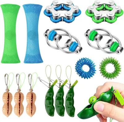 Produktbild von 14 Stücke Fidget Toys Set, Stimming Toys Autism, Anti Stress Spielzeug Set, für Erwachsene und Kinder, Zappelspielzeug, Spinner, Stressabbau-Spielzeug