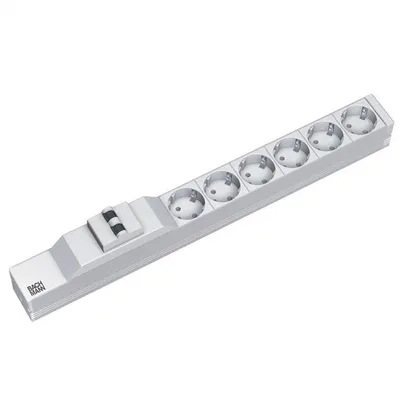 Produktbild von BACHMANN 19" Steckdosenleiste 6xSchutzkontakt 1x Leitungsschutzschalter, 2 m